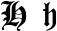 Preview of letter H in font Cloister Black