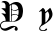 Preview of letter Y in font Cloister Black