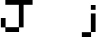 Preview of letter J in font Pokemon GB