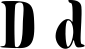 Preview of letter D in font Blade Font