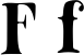 Preview of letter F in font Blade Font