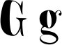 Preview of letter G in font Blade Font