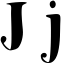 Preview of letter J in font Blade Font