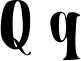 Preview of letter Q in font Blade Font