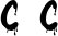 Preview of letter C in font Bloody