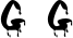 Preview of letter G in font Bloody