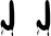Preview of letter J in font Bloody