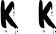 Preview of letter K in font Bloody