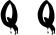 Preview of letter Q in font Bloody