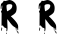 Preview of letter R in font Bloody