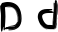 Preview of letter D in font Finger Paint