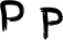 Preview of letter P in font Finger Paint