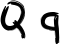 Preview of letter Q in font Finger Paint