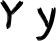 Preview of letter Y in font Finger Paint