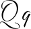 Preview of letter Q in font Great Vibes