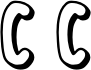 Preview of letter C in font Halloween outline