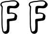 Preview of letter F in font Halloween outline