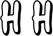 Preview of letter H in font Halloween outline