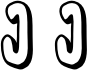 Preview of letter J in font Halloween outline