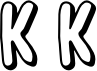 Preview of letter K in font Halloween outline