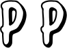 Preview of letter P in font Halloween outline