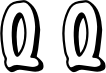 Preview of letter Q in font Halloween outline