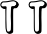 Preview of letter T in font Halloween outline