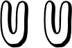 Preview of letter U in font Halloween outline