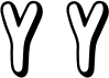 Preview of letter Y in font Halloween outline