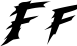 Preview of letter F in font Modern Thrash