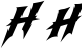 Preview of letter H in font Modern Thrash