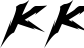 Preview of letter K in font Modern Thrash