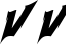 Preview of letter V in font Modern Thrash