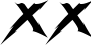 Preview of letter X in font Modern Thrash