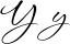 Preview of letter Y in font WindSong